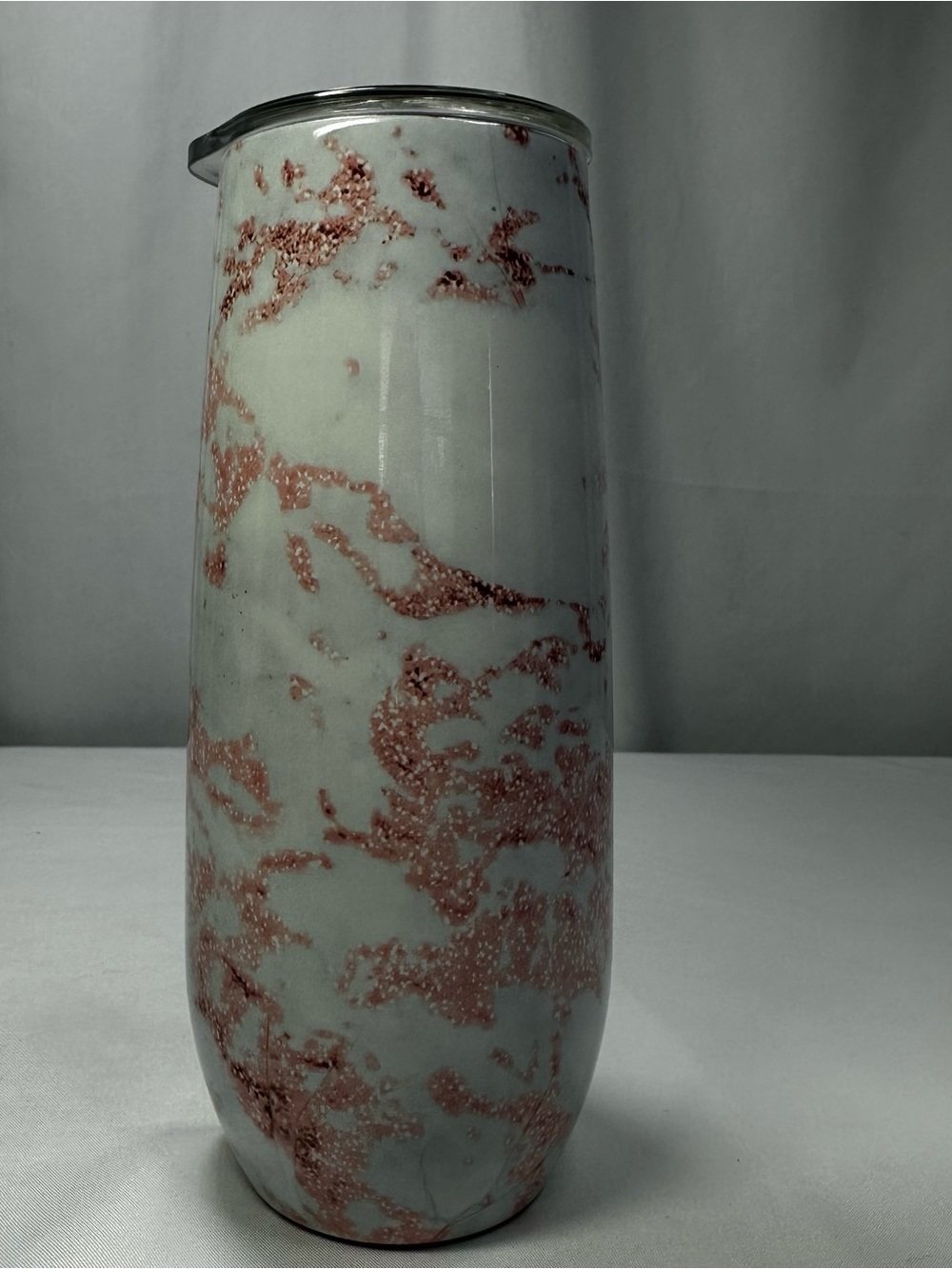 Speckled White & Rose Gold Marble Tumbler